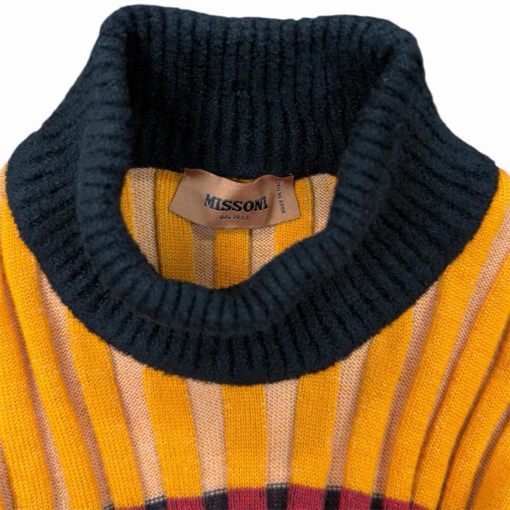 Missoni Made in Italy Wool Multicolor Turtleneck Sweater Dress Size 36 - Picture 4 of 9
